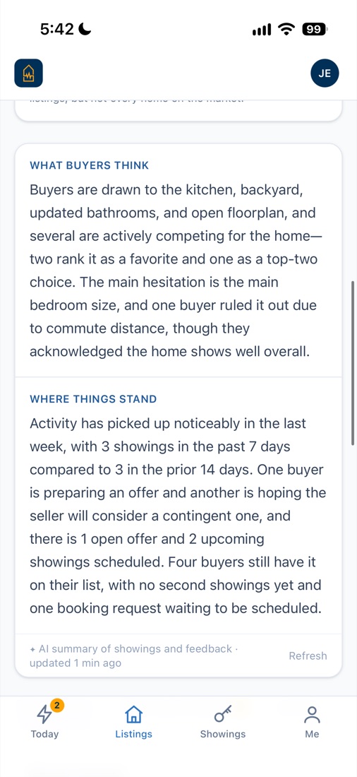 AI summary of buyer feedback
